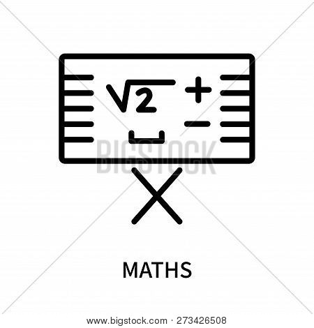 Maths Icon Isolated On White Background. Maths Icon Simple Sign. Maths Icon Trendy And Modern Symbol
