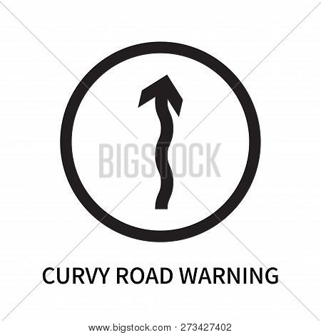 Curvy Road Warning Icon Isolated On White Background. Curvy Road Warning Icon Simple Sign. Curvy Roa