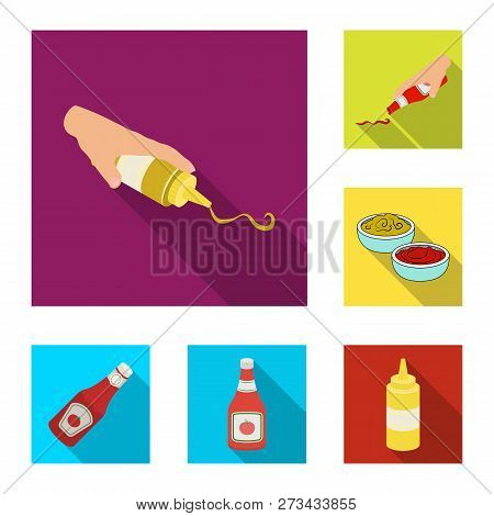 Isolated Object Of Sauce And Condiment Sign. Collection Of Sauce And Bowl Stock Vector Illustration.
