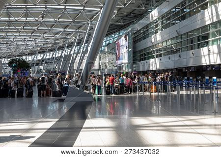 Hall Of A Departure Of The Airport Dusseldorf International