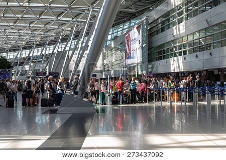 Hall Of A Departure Of The Airport Dusseldorf International