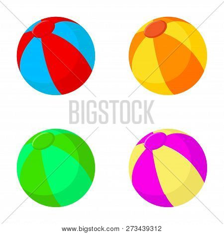 Beach Balls. Set Of Different Colors Of Balls. Vector Illustration. Eps 10.