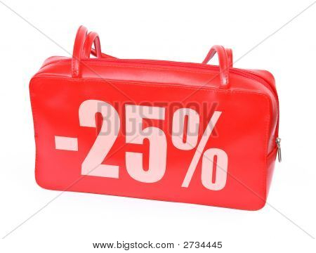 Punainen nahkakäsilaukkujen myytävänä-kyltti