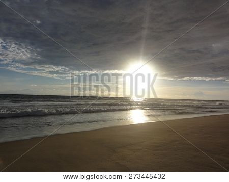 Sunset on a beach of Acapulco - Mexico.