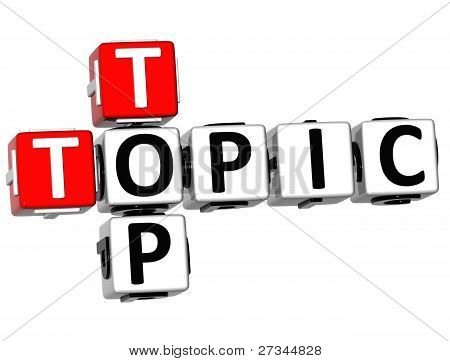 3D Top-Thema-Kreuzworträtsel
