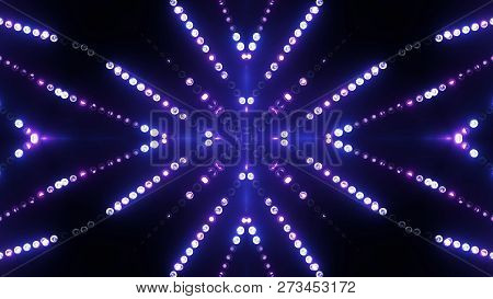 3d Render Blue-violet Circle Led Vj Background