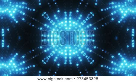3d Render Blue Circle Led Vj Background