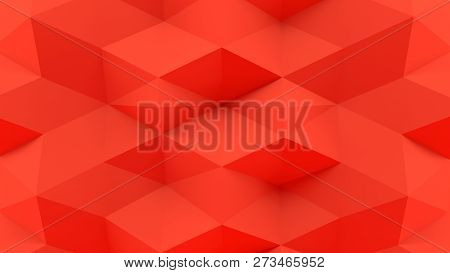 Abstract 3d Rendering Orange Poly Triangles Background