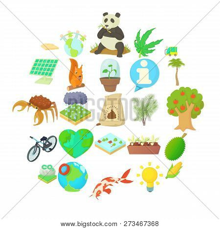 Bionomics Icons Set. Cartoon Set Of 25 Bionomics Icons For Web Isolated On White Background