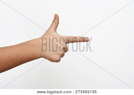 Hand Making Gun Sign Child Hand Shows Two Image & Photo (Free Trial) | Bigstock