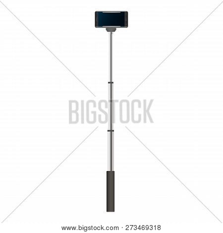 Monopod Selfie Stick Mockup. Realistic Illustration Of Monopod Selfie Stick Mockup For Web Design Is