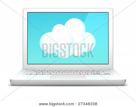 Laptop och moln