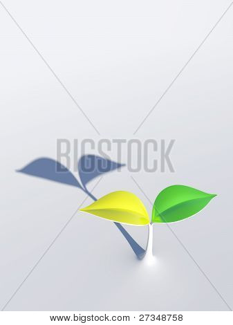 Gröna och gula blad