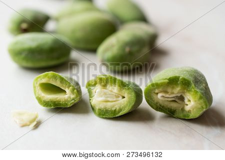 Half Cut Green Almonds With Seeds / Cagla Badem.