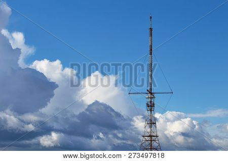 Tv Tower On The Background Of Blue Sky In Grodno, Belarus