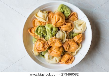 Tri Colored Tortellini Pasta / Multicolor Or Colorful