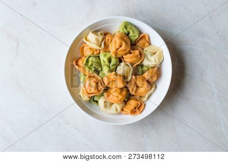 Tri Colored Tortellini Pasta / Multicolor Or Colorful