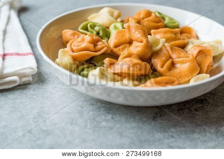 Tri Colored Tortellini Pasta / Multicolor Or Colorful