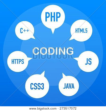 Web Development Infographic. Programing Skill. Vector Stock Illustration.