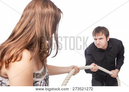 Emotional Family Problems And Quarrel. Concept Of Separation And Bad Inside Relationships. Horizonta