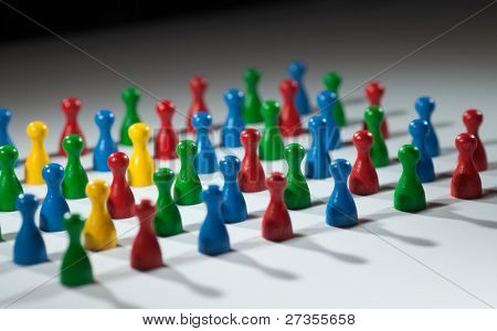 Grupo de gente multicolor para representar la diversidad, sociedad cultural multi, red social, equipo w