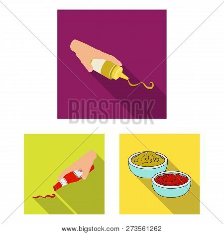 Vector Design Of Sauce And Condiment Sign. Collection Of Sauce And Bowl Stock Vector Illustration.