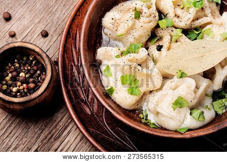 Ukrainian Pelmeni On Plate