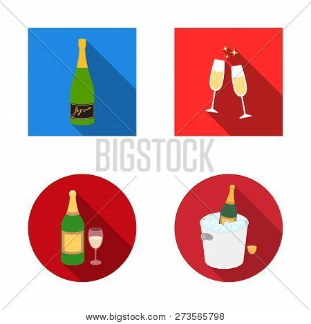 Vector Design Of Cork And New Sign. Collection Of Cork And Wine Stock Vector Illustration.