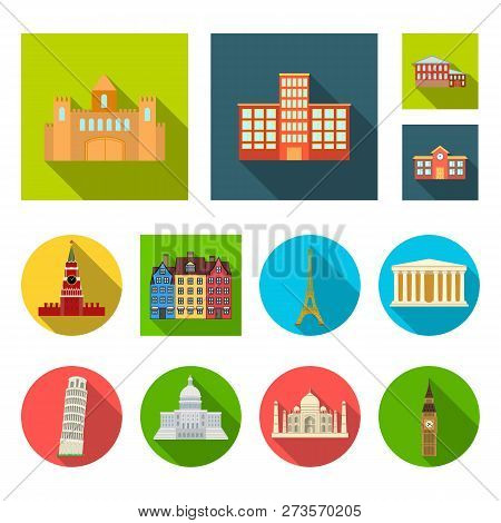 Vector Illustration Of Building And City Sign. Set Of Building And Business Vector Icon For Stock.
