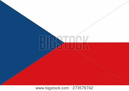 The National Flag Of The Czech Republic In Red Blua And White