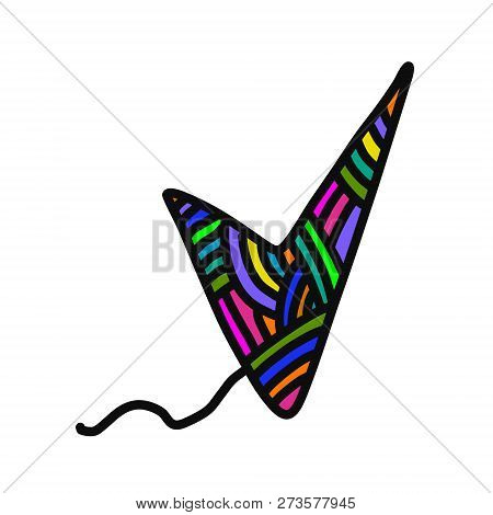 Knitted Symbol Done Mark Yarn Wool Hand Drawn Illustration For Prints Posters T Shirts Background Kn
