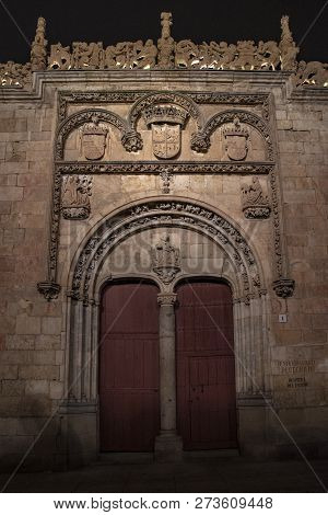 Entrance Of The Rectory Of The Historical  University Of Salamanca