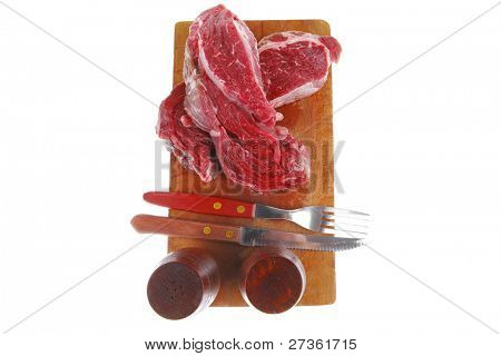 beef fresh raw steak on wood cut board ready to cooking