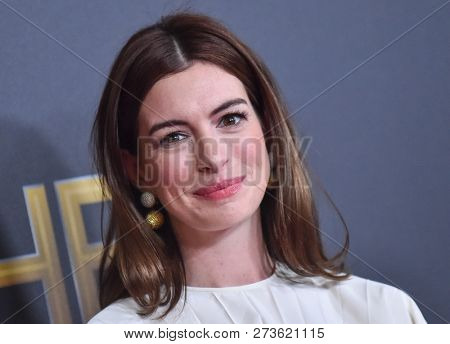 LOS ANGELES - NOV 04:  Anne Hathaway arrives for the 2018 Hollywood Film Awards on November 4, 2018 in Beverly Hills, CA