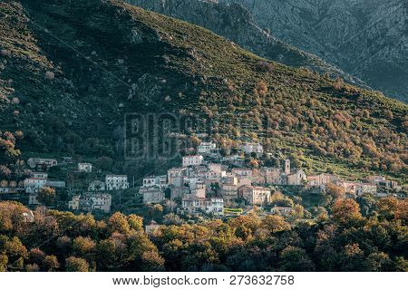 The Village Of Nessa In The Balagne Region Of Corsica