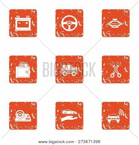 Anticreeping Icons Set. Grunge Set Of 9 Anticreeping Icons For Web Isolated On White Background