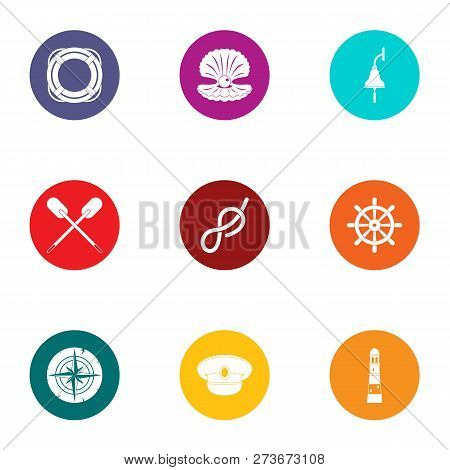 Subsea Icons Set. Flat Set Of 9 Subsea Icons For Web Isolated On White Background