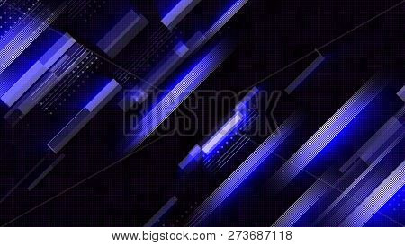 Abstract Glow Digital In Dark - Abstraction Of Data Communication, Computer Generated Background, 3d
