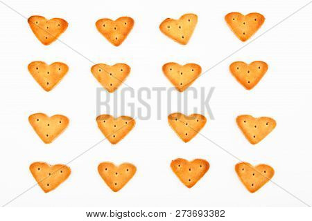 Mini Hearts Cookies White Background Studio Quality