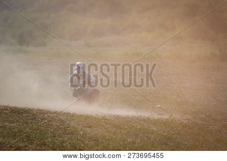 Sambek, Rostov Region, Russia, August 19, 2018: Reconstruction Of Afghan War. Mujahid Shoots A Machi