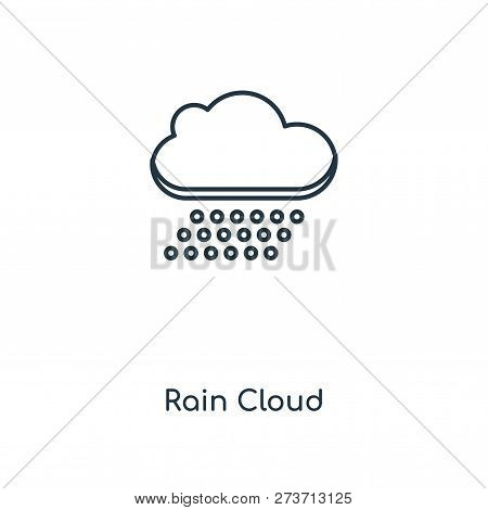 Rain Cloud Icon In Trendy Design Style. Rain Cloud Icon Isolated On White Background. Rain Cloud Vec