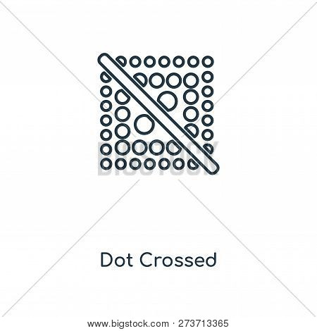 Dot Crossed Icon In Trendy Design Style. Dot Crossed Icon Isolated On White Background. Dot Crossed 