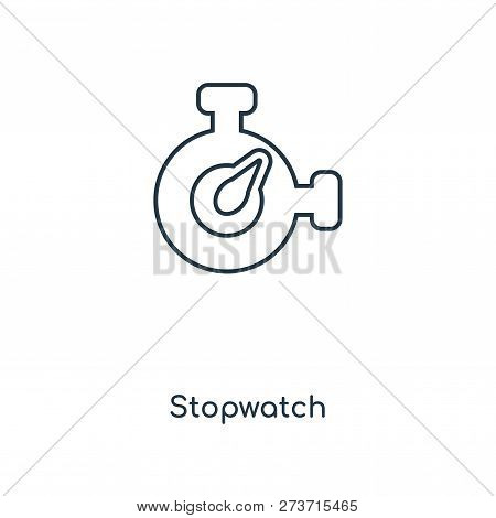 Stopwatch Icon In Trendy Design Style. Stopwatch Icon Isolated On White Background. Stopwatch Vector