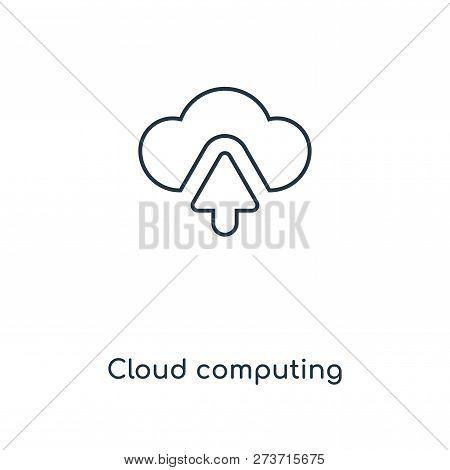 Cloud Computing Icon In Trendy Design Style. Cloud Computing Icon Isolated On White Background. Clou