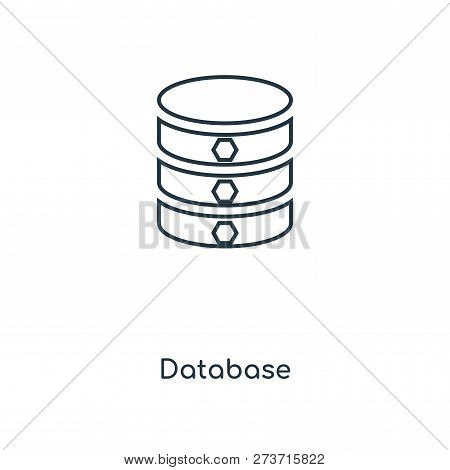 Database Icon In Trendy Design Style. Database Icon Isolated On White Background. Database Vector Ic