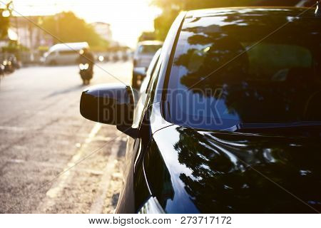 Car Parked On Road,car Parked On Street