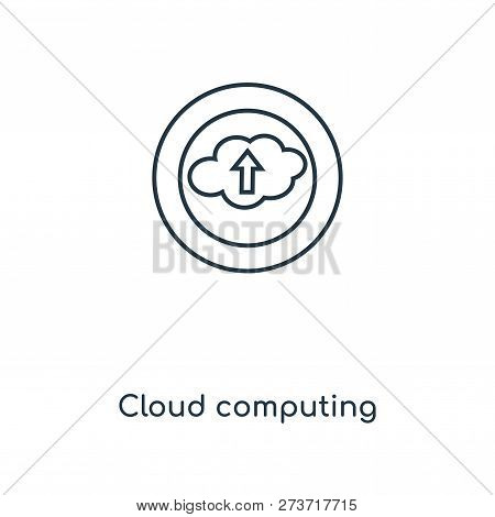 Cloud Computing Icon In Trendy Design Style. Cloud Computing Icon Isolated On White Background. Clou