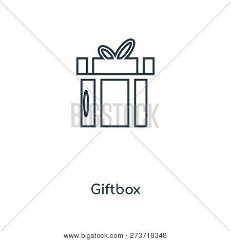 Giftbox Icon In Trendy Design Style. Giftbox Icon Isolated On White Background. Giftbox Vector Icon 