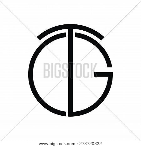 Tg Letter Logo Design Isolated On White Background