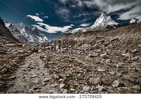 Country road in the mountains. Himalayas. India.